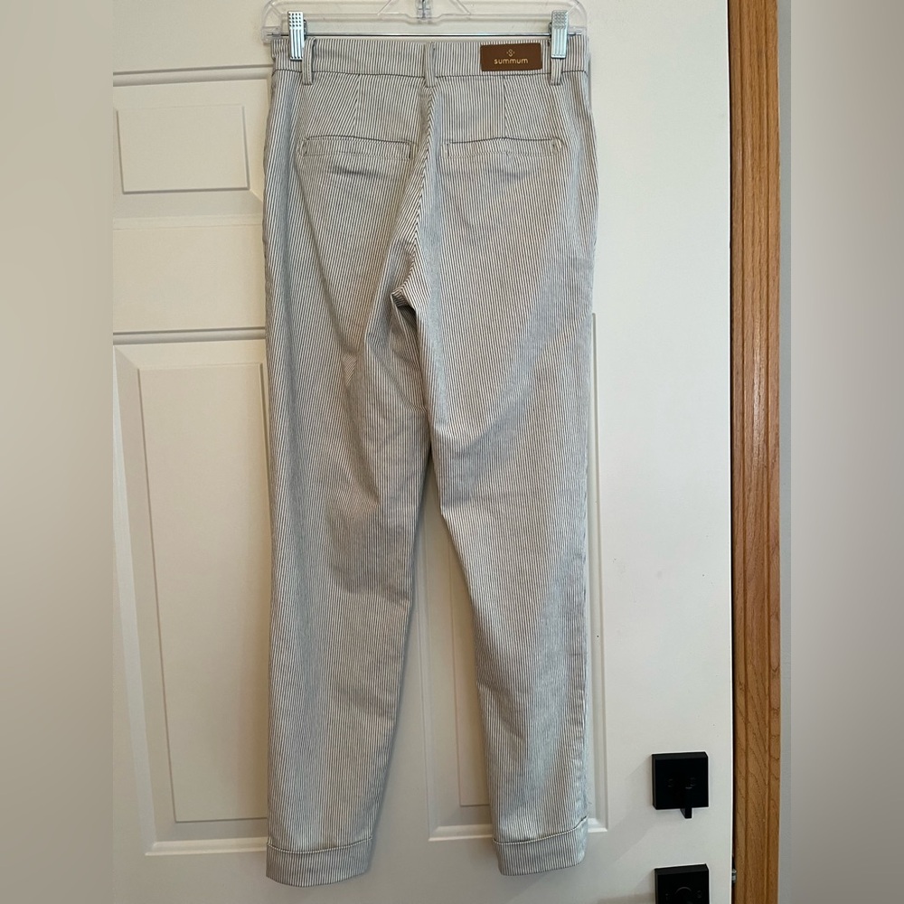 Women’s Summum pinstripe cotton cuffed coastal trousers. Size 32( XS/2 USA) - Picture 2 of 16